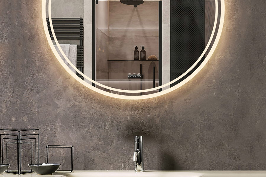 Round LED Bathroom Mirror with Anti-Fog