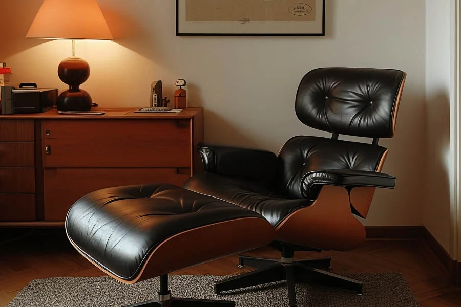 Premium Leather Chair and Ottoman Combo