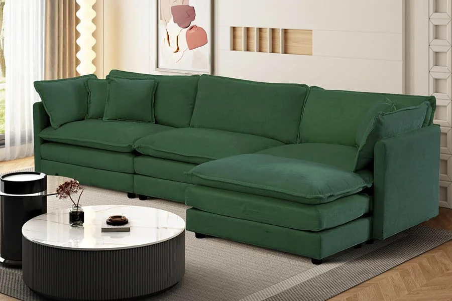 Spacious Sectional with Oversized Ottoman