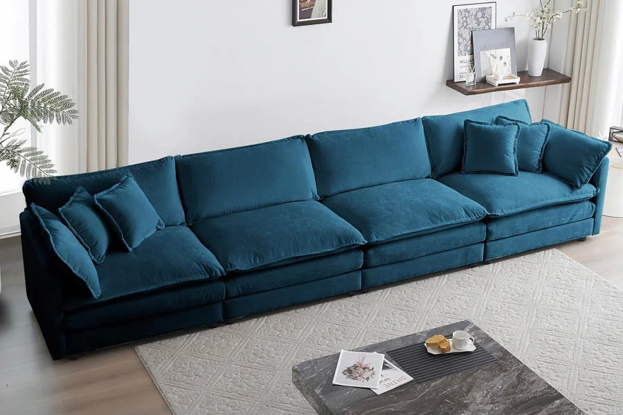 Oversized Sectional with Deep Seat and Ottoman